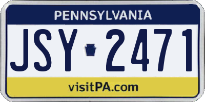 PA license plate JSY2471