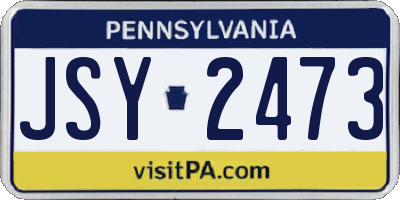 PA license plate JSY2473