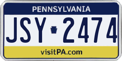 PA license plate JSY2474