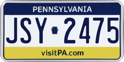 PA license plate JSY2475