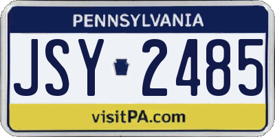 PA license plate JSY2485