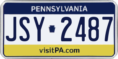 PA license plate JSY2487