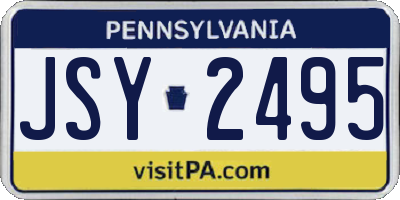 PA license plate JSY2495