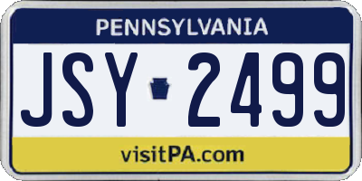 PA license plate JSY2499