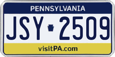 PA license plate JSY2509