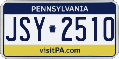 PA license plate JSY2510