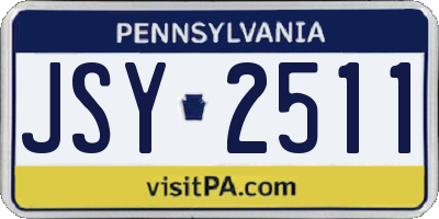 PA license plate JSY2511