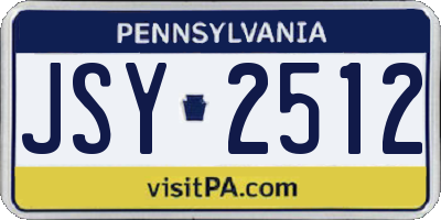 PA license plate JSY2512