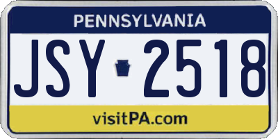 PA license plate JSY2518
