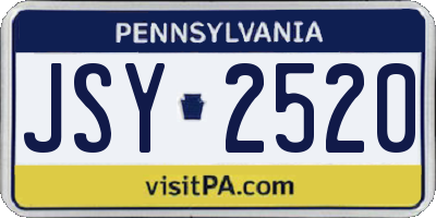 PA license plate JSY2520