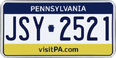 PA license plate JSY2521