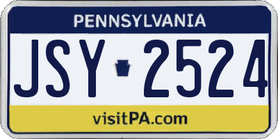 PA license plate JSY2524