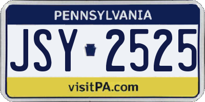PA license plate JSY2525