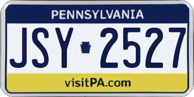 PA license plate JSY2527