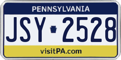 PA license plate JSY2528