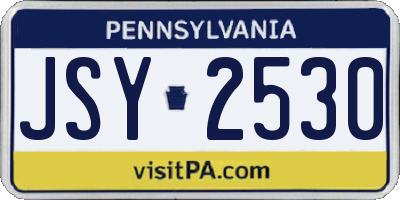 PA license plate JSY2530