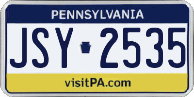 PA license plate JSY2535