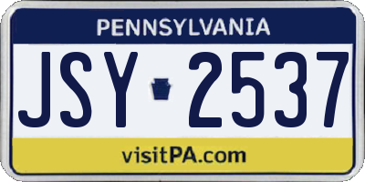 PA license plate JSY2537
