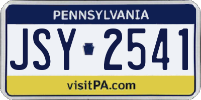 PA license plate JSY2541