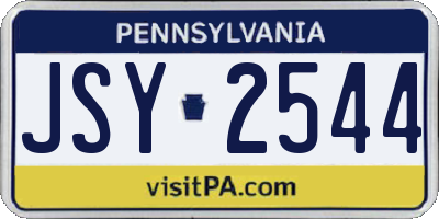 PA license plate JSY2544