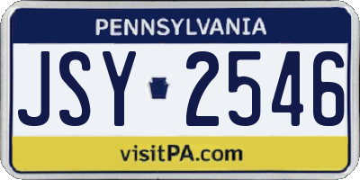 PA license plate JSY2546