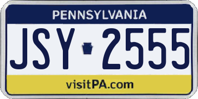 PA license plate JSY2555
