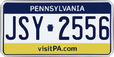 PA license plate JSY2556