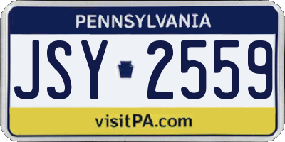PA license plate JSY2559