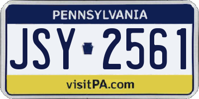 PA license plate JSY2561