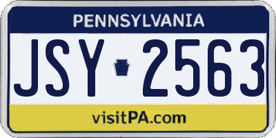PA license plate JSY2563