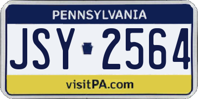 PA license plate JSY2564