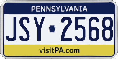 PA license plate JSY2568