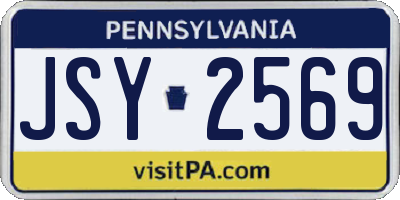 PA license plate JSY2569