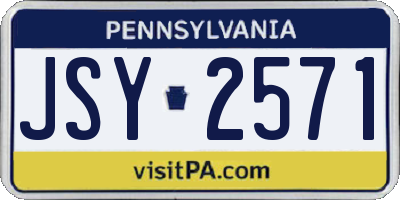 PA license plate JSY2571