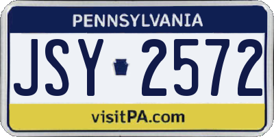 PA license plate JSY2572