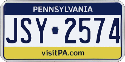 PA license plate JSY2574
