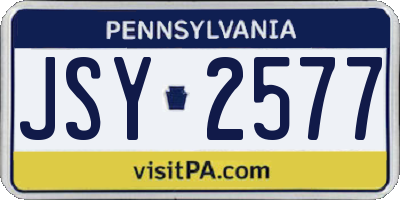 PA license plate JSY2577