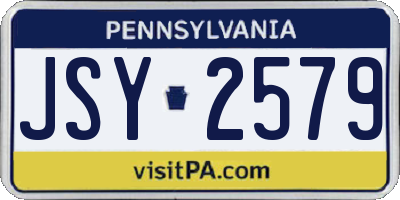 PA license plate JSY2579