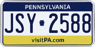PA license plate JSY2588