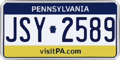 PA license plate JSY2589