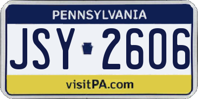PA license plate JSY2606