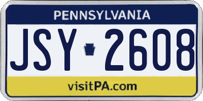 PA license plate JSY2608