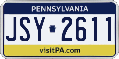 PA license plate JSY2611