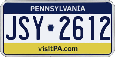 PA license plate JSY2612
