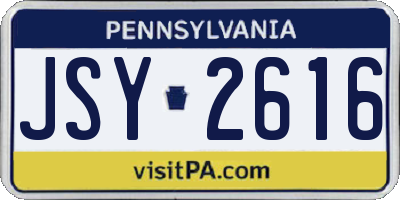 PA license plate JSY2616