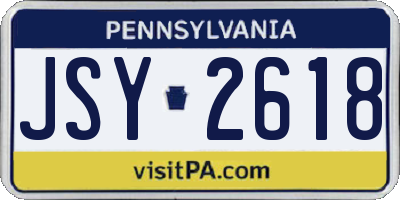 PA license plate JSY2618