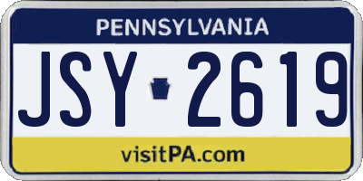 PA license plate JSY2619