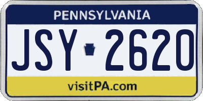 PA license plate JSY2620