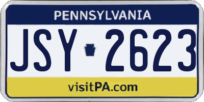 PA license plate JSY2623