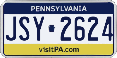 PA license plate JSY2624